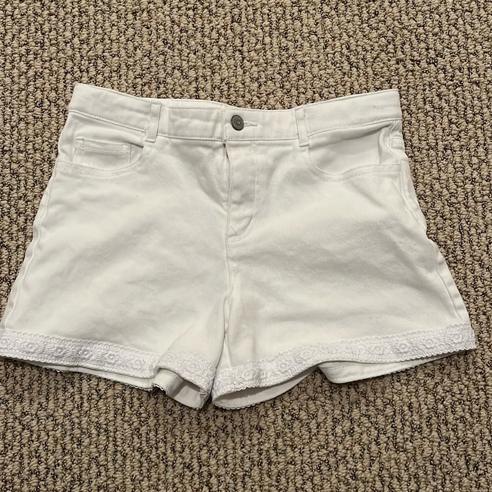 Janie & Jack Girls Size 12 White Denim Shorts